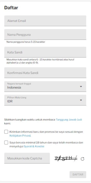 Form Daftar 188BET